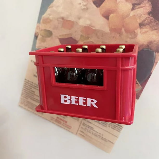 Imán de nevera 3D de color rojo sandía con abrebotellas de cerveza