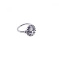 thumbnail image 1 of Clear Cluster Cubic Zirconia Flower Ring Rhodium Plated Sterling Silver Size 7, 1 of 2