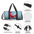 thumbnail image 4 of Easygdp Red Funny Crab on Blue Stripe Bolsa de Viaje, Bolsa de Mano, Bolsa de Gimnasio, Bolsa de Equipaje para Viaje, 4 of 6