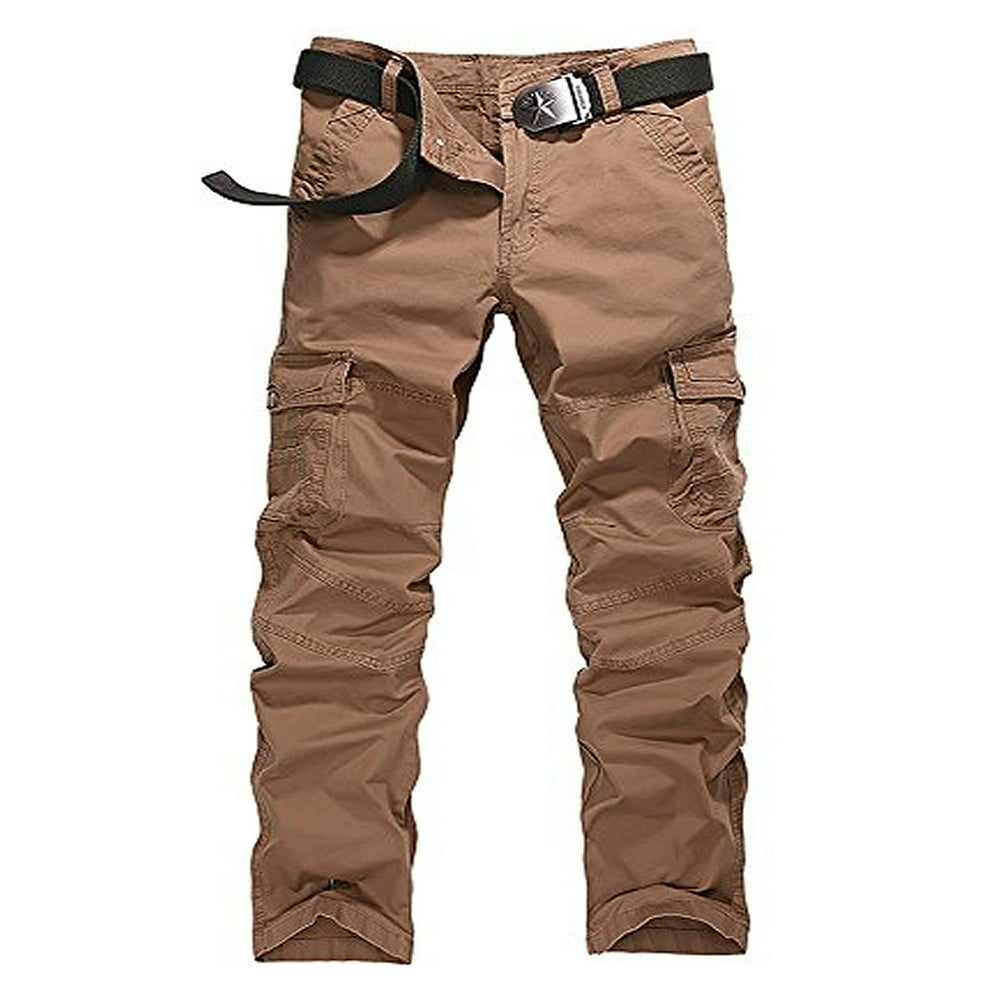 Mens's Cargo Pants Casual Relaxed Fit Pants Plain Army Military Style ...
