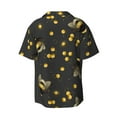 thumbnail image 2 of Vsdgher Bumblebee Print Men's Wrinkle Free Untucked Cuban Shirt Business Casual Button Down Shirts Short Sleeve Shirt, 2 of 7
