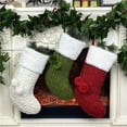thumbnail image 4 of XMMSWDLA 15" Christmas Stockings Large 3d Santa Stockings for Xmas Party Personalized Decoration Stockings Warm Knitted Design for Man Women Kids Gifts Christmas Gifts for Women Green, 4 of 4