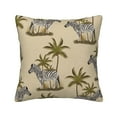 thumbnail image 1 of Square Throw Pillow Covers with Core, African Zebra Print Pillows for Sofa Beds, 16 x 16 inches Brown, 1 of 9