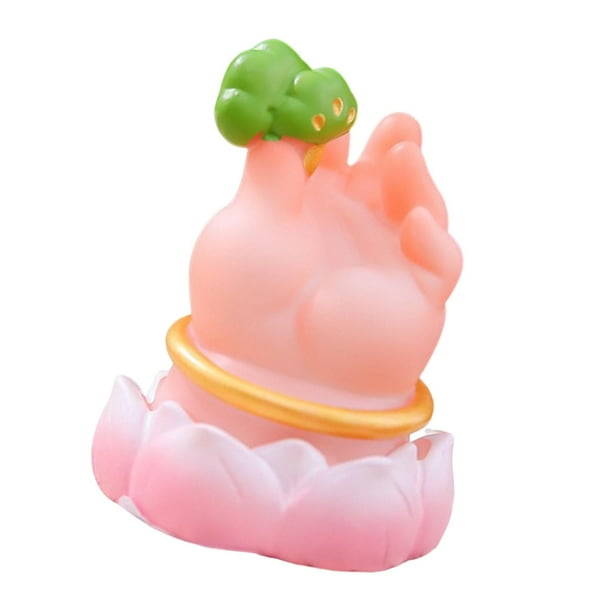 Adorno de mesa con forma de mano de Buda, 4,5 x 4 x 7 cm, para sala de estar, versátil, de fina artesanía, decorativo, para meditación, artesanía de Árbol verde