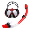 thumbnail image 1 of Lente Tmvgtek Gafas Antivaho Máscara De Buceo Juego De Tubos De Respiración De Esnórquel Para Adultos (Rojo M), 1 of 4