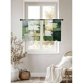 thumbnail image 3 of Abstract Oil Painting Sheer Curtains for Living Room Bedroom, Light-filtering Sheer Curtain, Geometric Green Beige Graffiti Light-Rod Pocket Voile Window Treatment Drapes, 52’’Wx45’’L, 2 Panels Set, 3 of 7