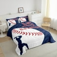 thumbnail image 3 of Feelyou Baseball Sports Kids Bedding Comforter Set, Vintage Football Lover Twin Comforter Sets, Navy Red Stripes Reversible Bedding Set, Super Cozy Room Decor, 2 Pieces, 3 of 8