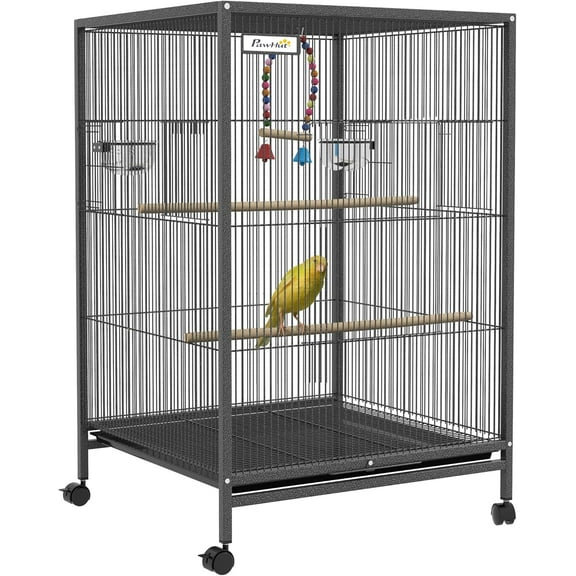 Large Parrot Cage with Stand & Removable Tray - Spacious Aviary for Birds