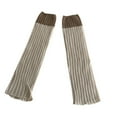 thumbnail image 6 of Yuanlong Womens Socks Color Blocked Warmer Leg Ribbed Knitted Mid Calf Socks Fall Winter Comfort Stretchy Long Stockings, 6 of 6
