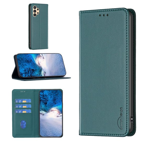 Feishell for Samsung Galaxy A53 5G Flip Wallet Case with ID Credit Card Slots,Shockproof Premium PU Leather Magnetic Closure Folio Flip Kickstand Slim Wallet Phone Case for Women Men,Green