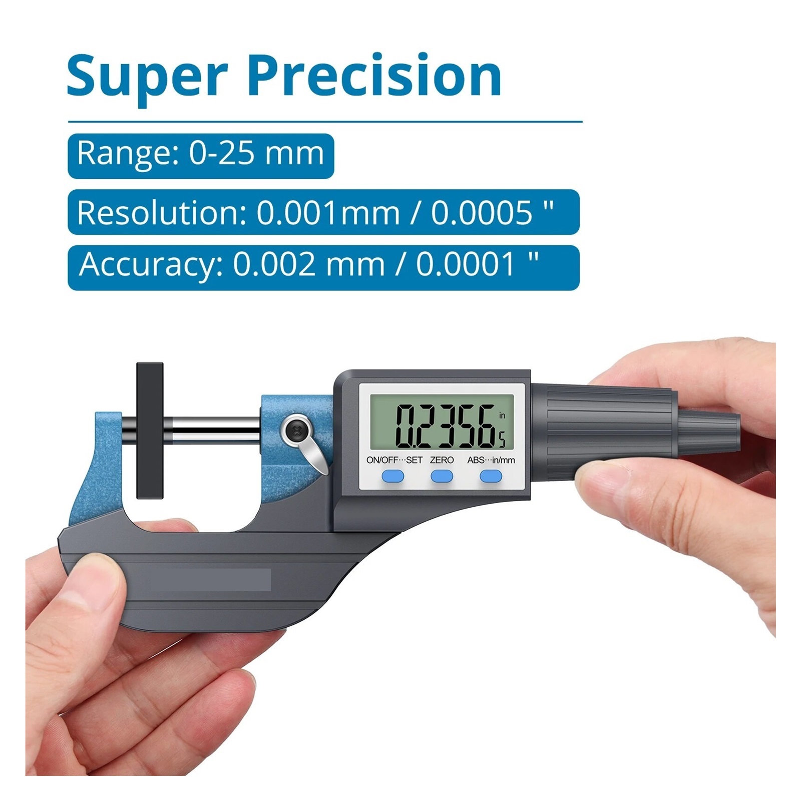0~25mm Electronic LCD Digital Outside Micrometer Micro Calipers Length Measuring Support Metric Inch Conversion ,Your Good Helper