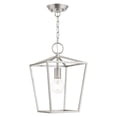thumbnail image 1 of Livex Lighting 49432-91 Devone Collection 1-Light Convertible Semi-Flush Lantern Ceiling Fixture, Brushed Nickel, 1 of 4