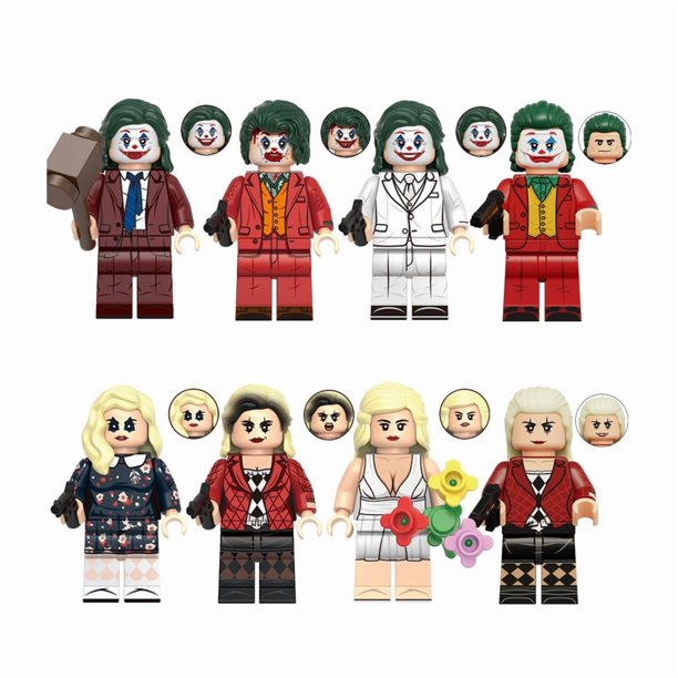 SmartBricks 8 Piezas Set de Bloques de Construcción de Supervillanos, Colección de Minifiguras de Payaso y Mujer Payaso para Niños y Fans
