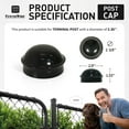 thumbnail image 2 of Fencer Wire Black 2-3/8" Round Dome External Post Cap, Terminal Post Cap for 2-3/8" Outside Diameter Pipe, Chain Link Fence Parts, Hardware, Accessories for Chain Link Fence, Pack of 20, 2 of 8