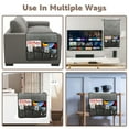 thumbnail image 2 of Sofa Armrest Organizer 6 Pockets Non Slip Couch Caddy Magazine Remote Holder (grey ), 2 of 9