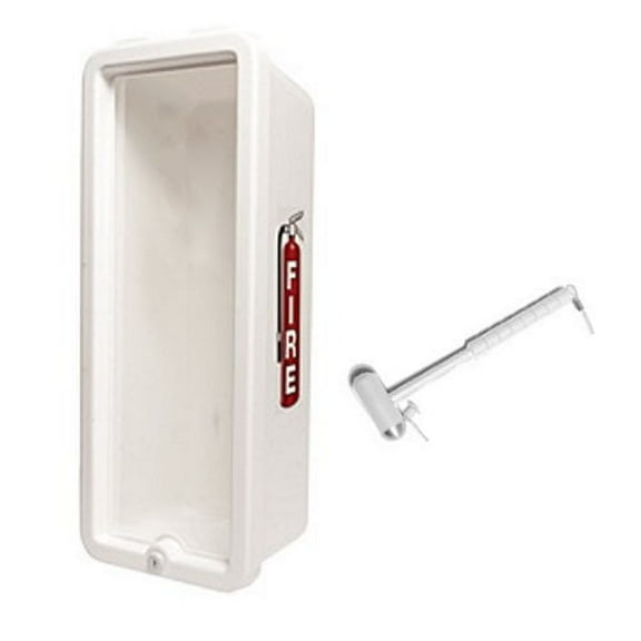 CATO 10501-H White Plastic Chief Fire Extinguisher Cabinet for 2-1/2 or 5 lb. Extinguisher, with Hammer and Cylinder Lock