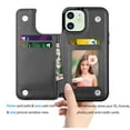 thumbnail image 3 of iPhone 12 Pro / iPhone 12 Wallet Case, iPhone 12 PU Leather Case, Njjex PU Leather Slim Folio Flip Kickstand Shockproof Cards Holder Wallet Case Cover -Black, 3 of 11