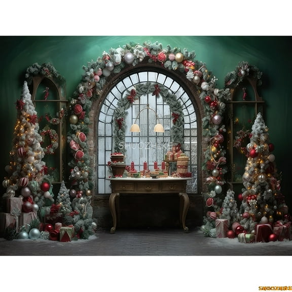 New Year Christmas Day Digital Photography Backdrop Prop Fireplace Winter Living Room Gift Holiday Photo Studio Background RS-19