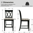 thumbnail image 3 of Dayalane Farmhouse Bar Stools Set of 2, 24" X Back Wood Upholstered Counter Height Barstools for Kitchen Island, Cafe&Bistro, Pub, Dining Room,, 3 of 7