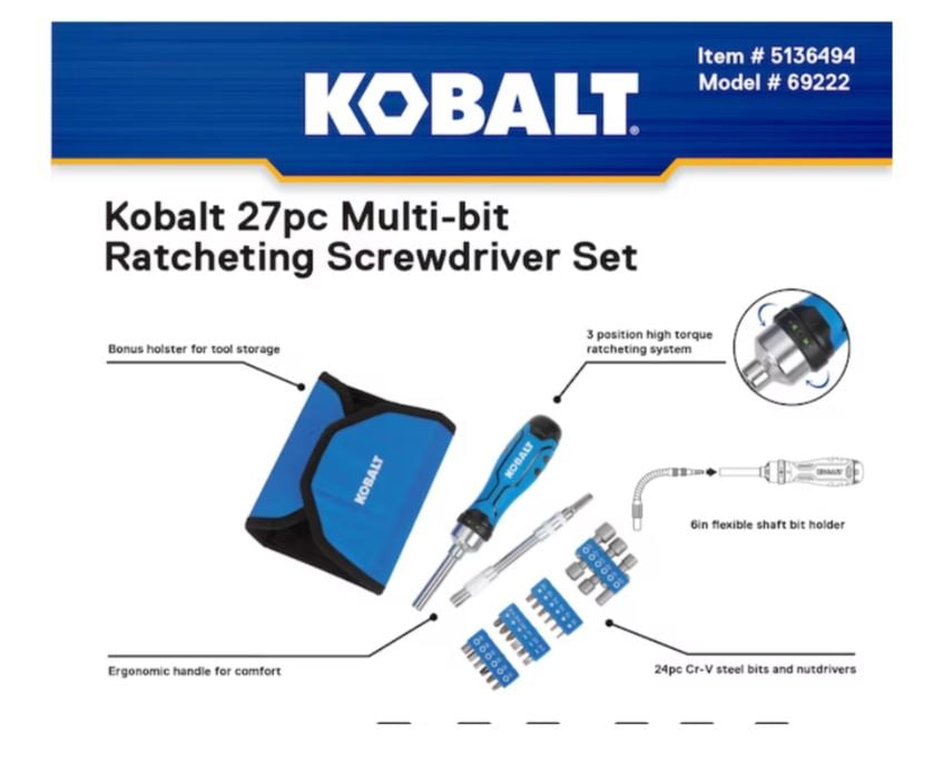 Kobalt 27-Piece Ratcheting Multi-bit Screwdriver Set