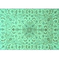 thumbnail image 1 of Ahgly Company Machine Washable Indoor Rectangle Medallion Turquoise Blue Traditional Area Rugs, 8' x 12', 1 of 4