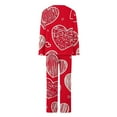thumbnail image 4 of Sakmal Women Valentine's Day Pajama Sets Love Soft Plus Size Long Sleeve Shirt with Pants Sleepwear Red Crew Neck Womens Pajama Set L, 4 of 6