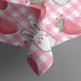 thumbnail image 5 of Strawberry Plants Fruit Rabbit Checkered Square Tablecloth,Waterproof Square Table Cover,Wipeable Spillproof Washable Table Cover for Home Kitchen Party Decor 52"x52"(132x132cm), 5 of 6