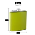 thumbnail image 2 of 6oz Soft Rubber-Coated Hip Flask, Lime Green, 2 of 2