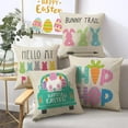 thumbnail image 2 of Easter Pillow Covers 18x18 Inch Set of 4PCS Easter Decorations Bunny Truck Hello Peeps Hip Hop Spring Farmhouse Throw Pillows Cover for Home Decor Easter Decorative, 2 of 6