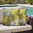 thumbnail image 4 of Yellow Grey Outdoor Waterproof Pillow Covers, Modern Oil Painted Abstract Art Aesthetics Decorative Square Throw Pillowcase Sofa Cushion Sham for Patio/Couch/Chair, 24"x24" 2 Pack, 4 of 8