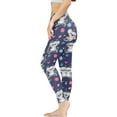 thumbnail image 3 of DISNIMO Koala Floral Printed High Waisted Workout Leggings for Women, Soft Yoga Pants Leggings Tummy Control Workout Yoga Pants for Workout Sport, Purple, M, 3 of 6