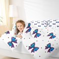 thumbnail image 3 of Manfei Cheetah Print Bow Full Size Comforter Sets,Blue Girly Bowknot Bedding Comforter Set,Colorful Stars Reversible,3 Pieces,1 Comforter and 2 Pillowcases, 3 of 7