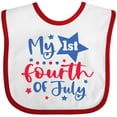 thumbnail image 3 of Inktastic My 1st 4th of July with Stars Boys or Girls Baby Bib, 3 of 4