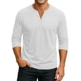 thumbnail image 2 of Lumtrix Men's Long Sleeve Baseball Solid T-Shirts Henley Shirts for Men Casual Cotton Sport Athletic Jersey Tee Tops White XXXL, 2 of 8