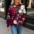 thumbnail image 6 of Cavosen Womens Crewneck Sweatshirt Floral Print Hoodie Long Sleeve Comfortable Pullover Trendy Going Out Outfits, 6 of 6