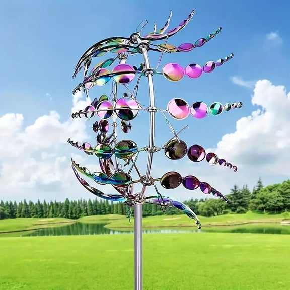 Shirem Magical Metal Windmill,Kinetic Wind Sculptures & Spinners,3D Wind Spinner, Kinetic Spinner,Enchanting Wind Spinner for Yard and Garden