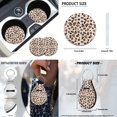 thumbnail image 5 of Yuyamidu Leopard Print Car Seat Cover Full Set with Steering Wheel Cover Seat Belt Strap Pads Cup Coasters Fashion Auto Wrist Strap Keychain Chapstick Holder Keychain 12 PCS, 5 of 6