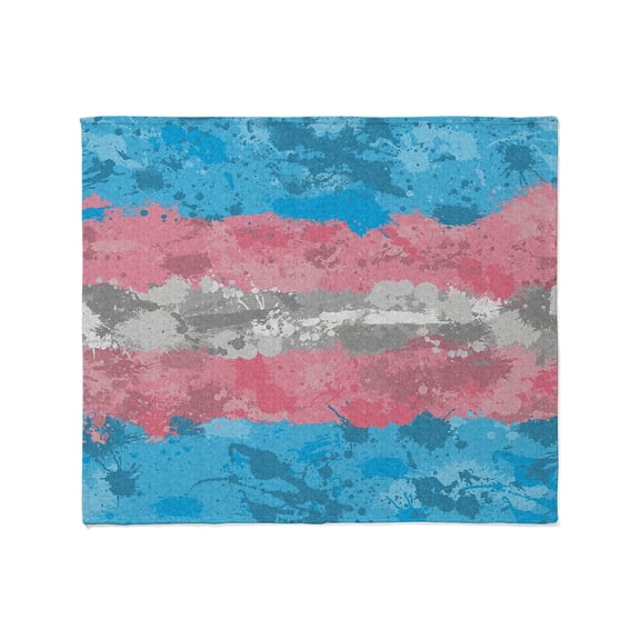 CafePress - Transgender Paint Splatter Flag Throw Blanket - Soft Fleece Throw Blanket, 50"x60" for All Ages