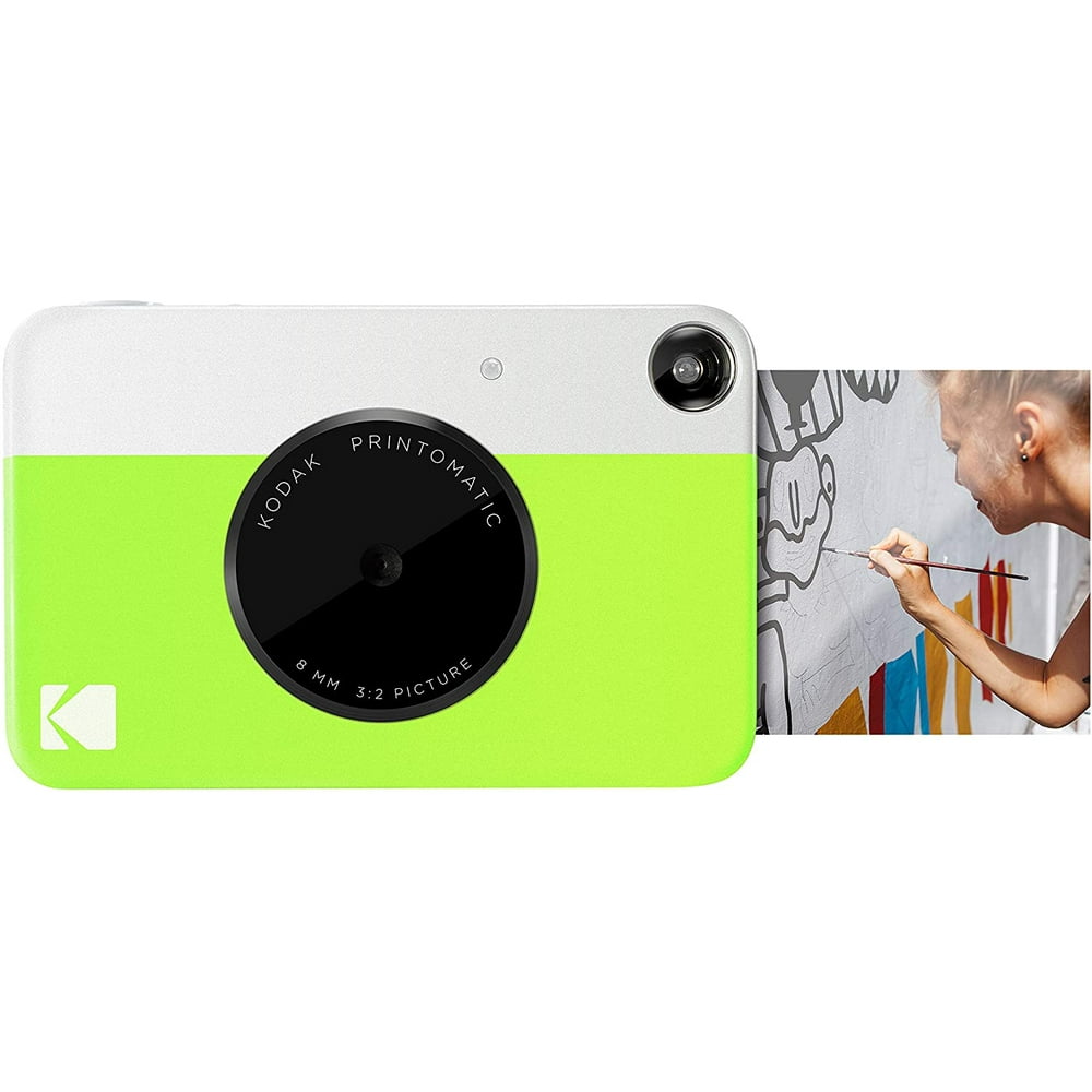Kodak PRINTOMATIC Digital Instant Print Camera (Neon Green), Full Color