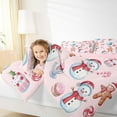 thumbnail image 4 of Manfei Cute Christmas Snowman Queen Comforter Set,Cartoon Gingerbread Man Bedding Sets,Sweet Dessert Ckae Bedding Comforter Set For Girsl Kids,Luxury Bedroom Decor Reversible,3 Pieces, 4 of 8