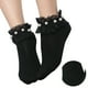 thumbnail image 5 of Calcetines retro Qarigey 1 par de encaje para mujer transpirables de algodón negro, 5 of 5