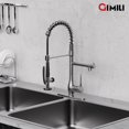 thumbnail image 5 of Grifo de cocina GIMILI de acero inoxidable negro con rociador desplegable, 5 of 5