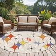 thumbnail image 4 of Round Rug 7Ft Washable Non-Slip, Purple Yellow Diamond Circle Area Rugs for Living Room Bedroom, Modern Geometric Middle Century Beige Indoor Floor Mats Carpet Runner for Home Decor Aesthetic, 4 of 8