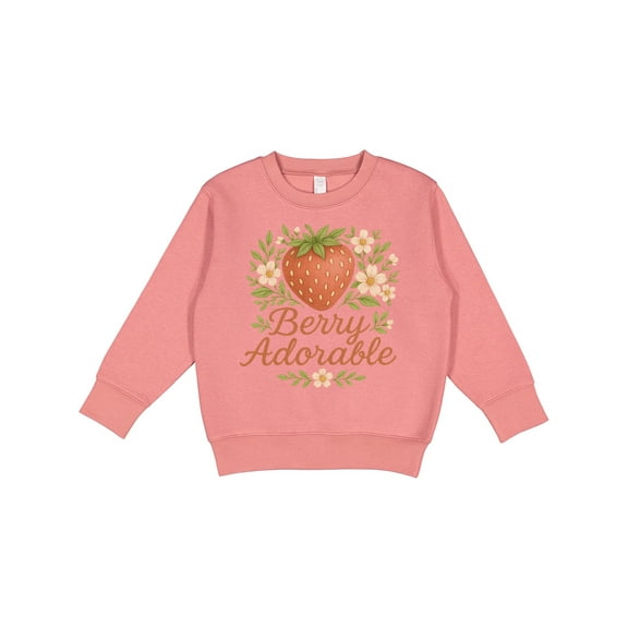 Inktastic Berry Adorable Strawberry Floral Design Toddler Sweatshirt