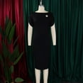 thumbnail image 6 of Womens 1950s Vintage Bodycon Pencil Midi Dress Work Church Sheath Summer Dress, 6 of 8