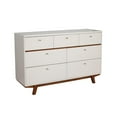 thumbnail image 7 of 56" Brown and White Solid Wood Seven Drawer Double Dresser, 7 of 7