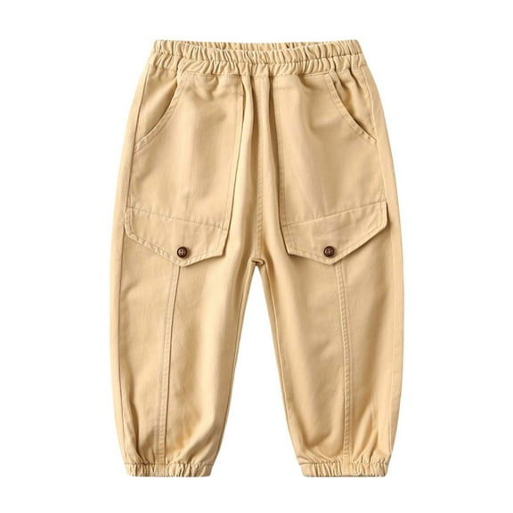 Wdgfv Boy's Skinny Fit Slim Jeans Pants Boys Pants Casual Comfortable Kids Trousers For School Everyday Wear Durable Workwear Style Long Pants Toddlers Children Age 3-8 Years Soft Fabric Khaki