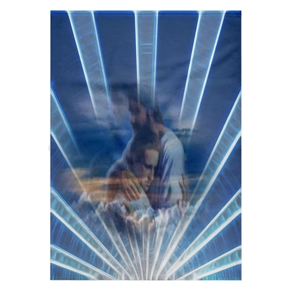 3dRose, Beautiful Jesus comforting one of his own in with clouds and sun rays, 22x30 Bath Hand Pool Towel