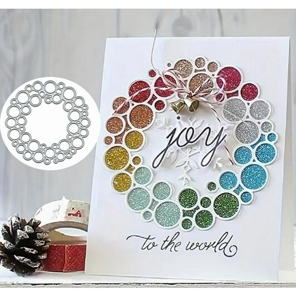 1 Pcs Round Circles Layers Metal Die Cuts,Birthday Christmas Round Bubbles Cutting Dies,DIY Scrapbooking Artist Cutting Dies Stencil Template Molds for DIY Card Making Embossing Photo Decorative