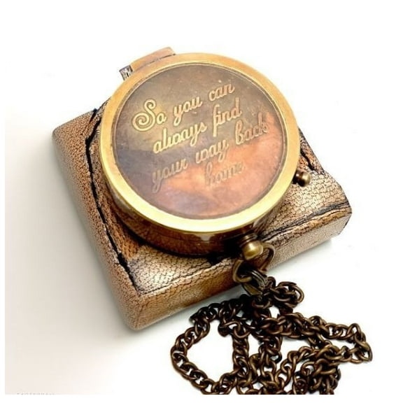 Personalised Engraved Pocket Compass Brass Nautical Compass, Handmade Compass